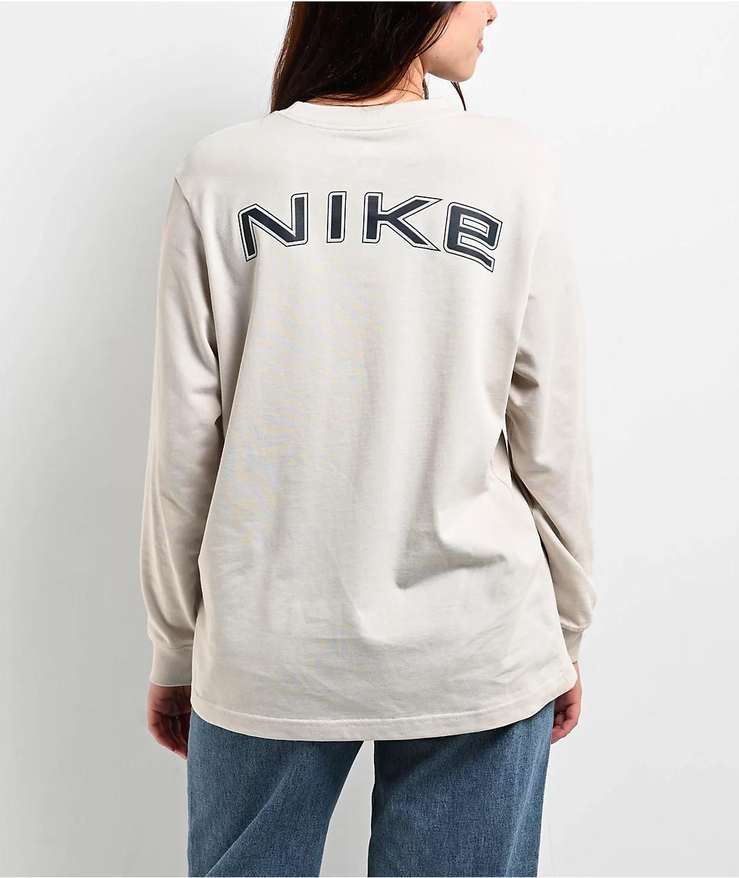 Nike Sportswear Loose Light Orewood Brown Long Sleeve T-Shirt Product Image
