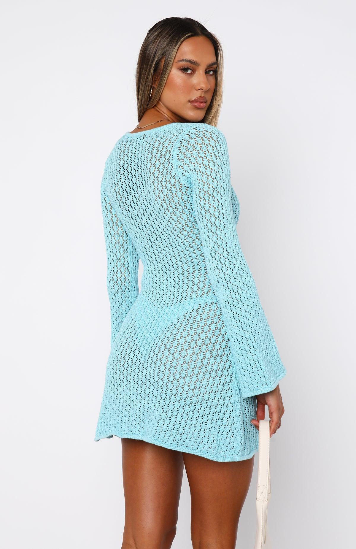 Dream State Long Sleeve Mini Dress Malibu Blue Product Image