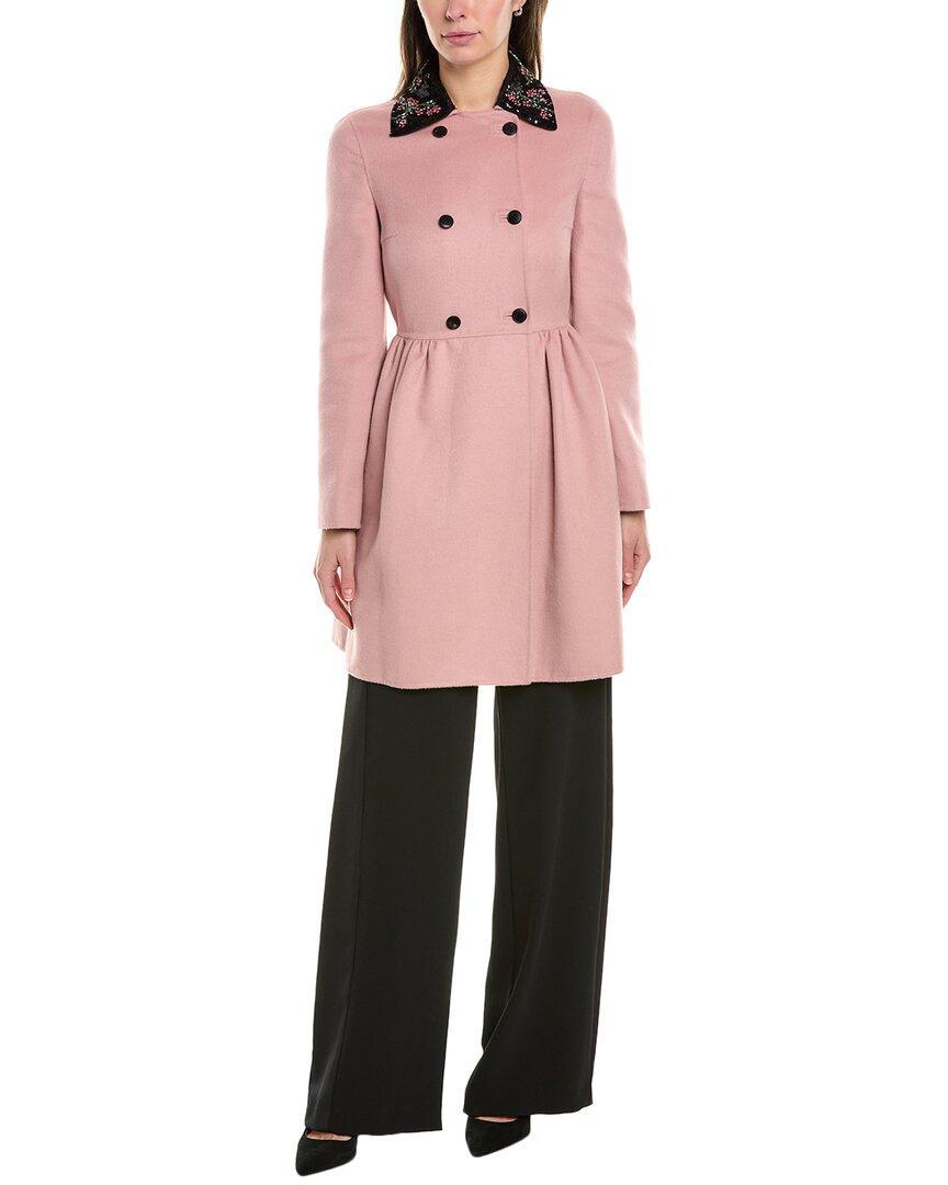 VALENTINO Wool Coat In Pink Product Image