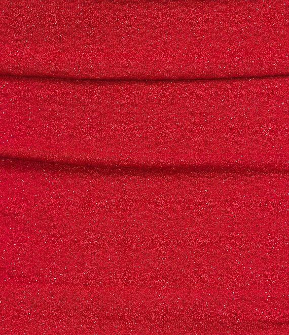 Midnight Doll Glitter Knit Spaghetti Strap Cowl Neck Bodycon Dress Product Image