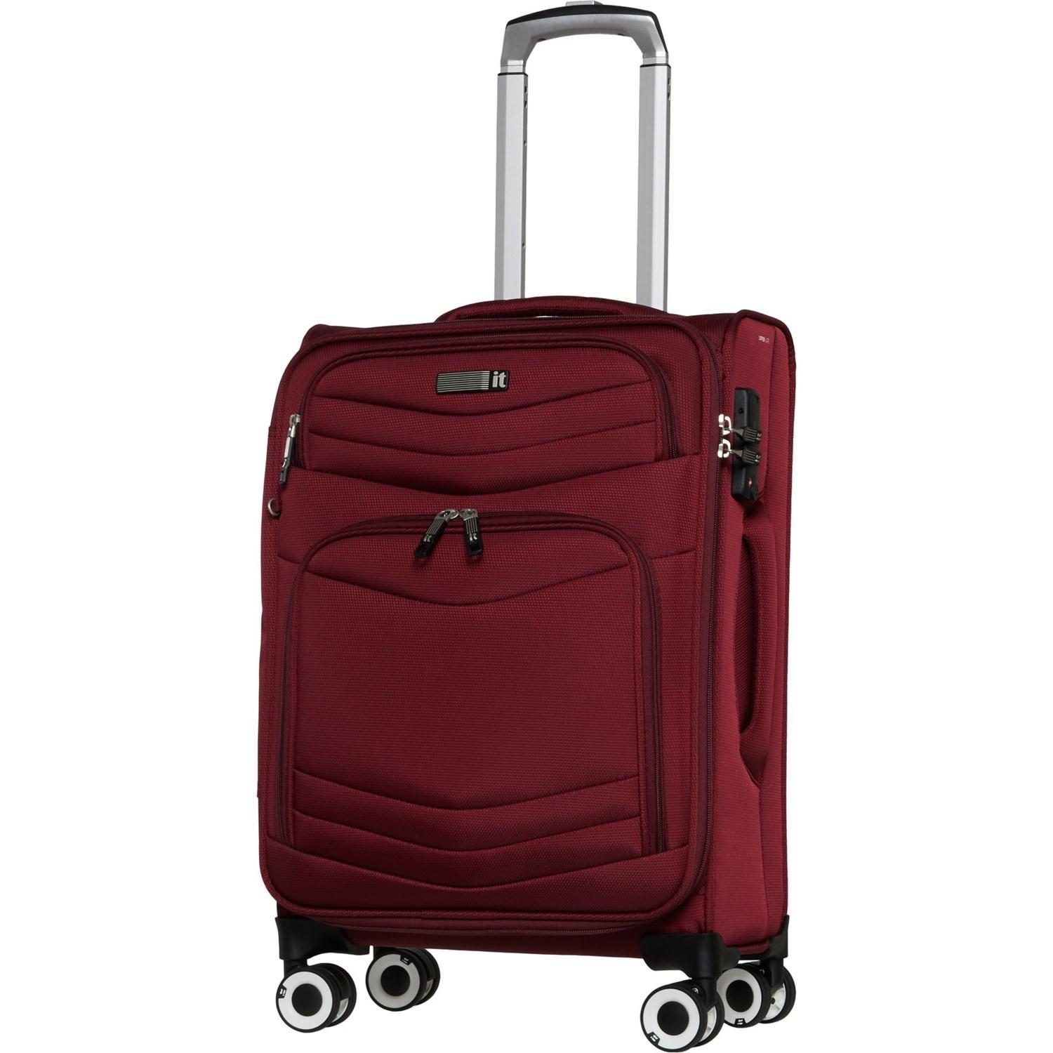 IT Luggage 22.4” Intrepid Carry-On Spinner Suitcase - Softside, Expandable, Dark Red Product Image