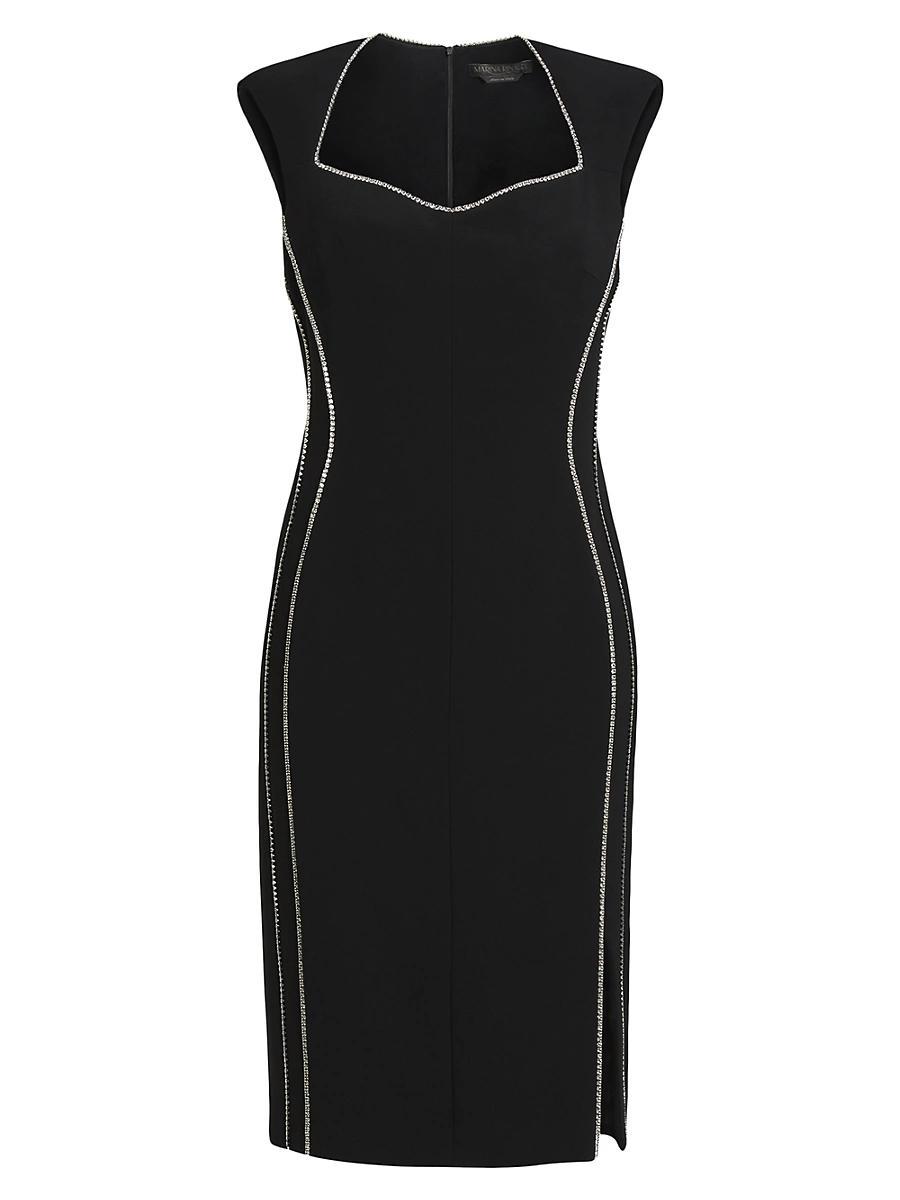 Womens Acceso Rhinestone Cady Midi-Dress Product Image