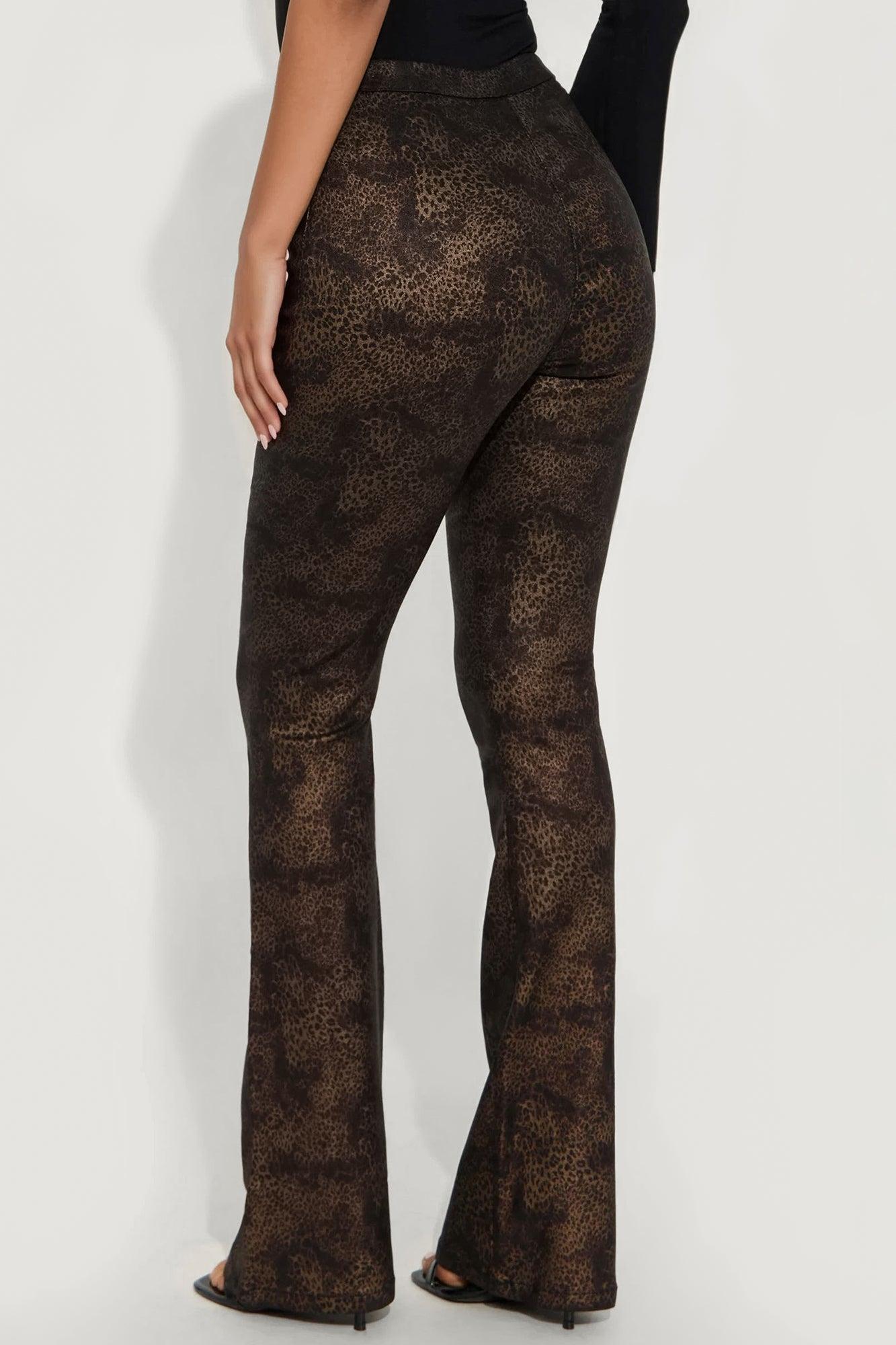 On The Hunt Leopard Flare Pant - Leopard Female Product Image