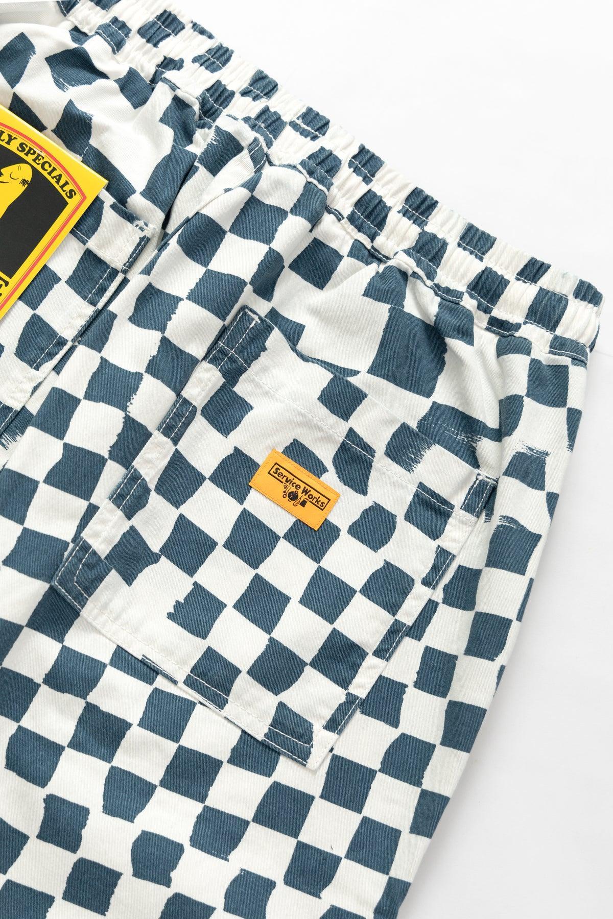 Printed Chef Pants - Teal Checker Product Image