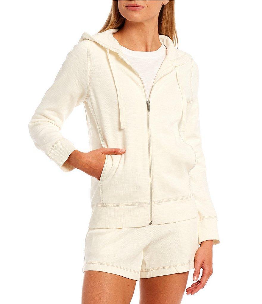 Tommy Bahama Tobago Bay Full Zip Slub Rib Knit Long Sleeve Hooded Jacket Product Image