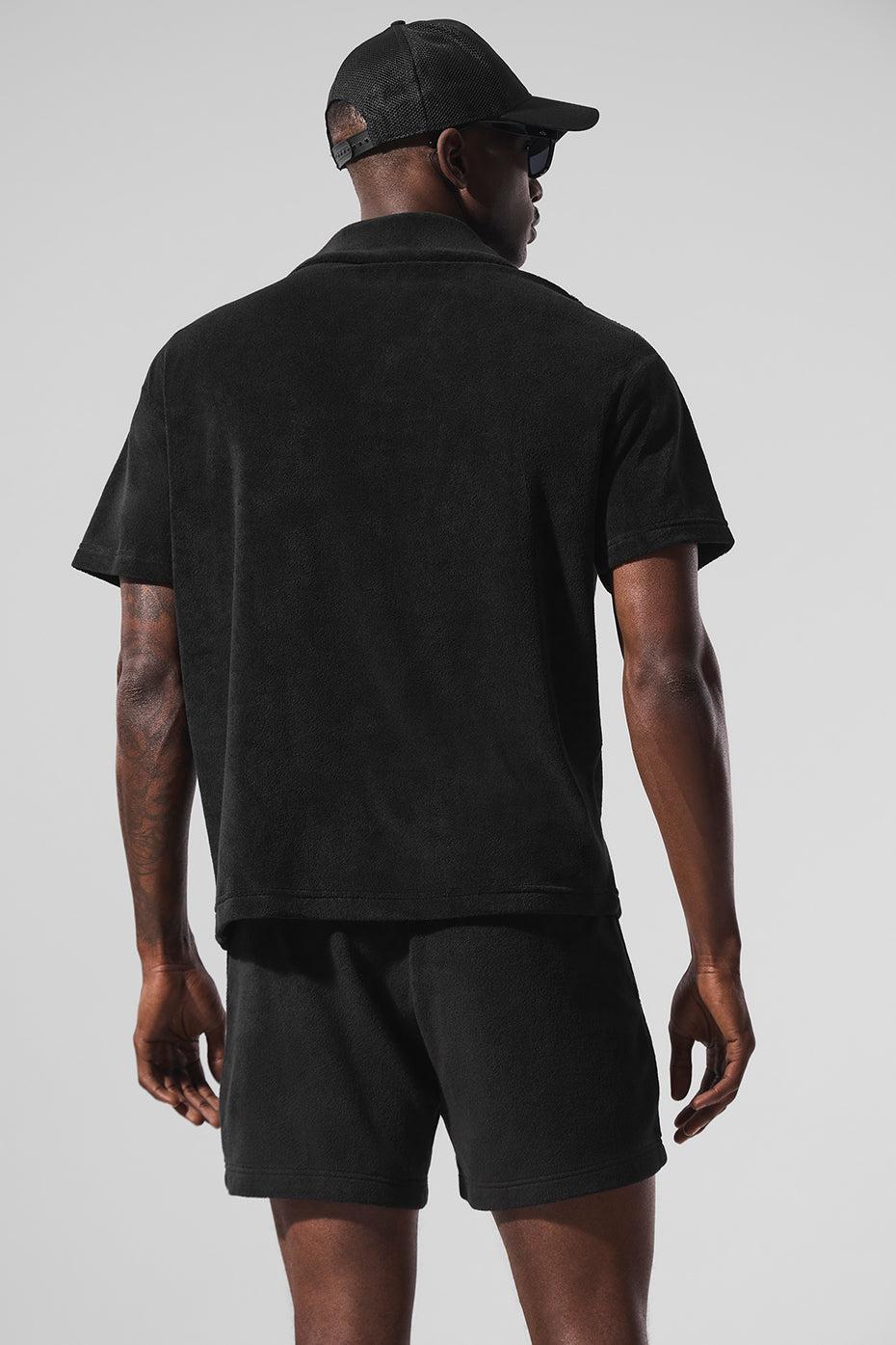Coastal Terry Button Up - Black Product Image