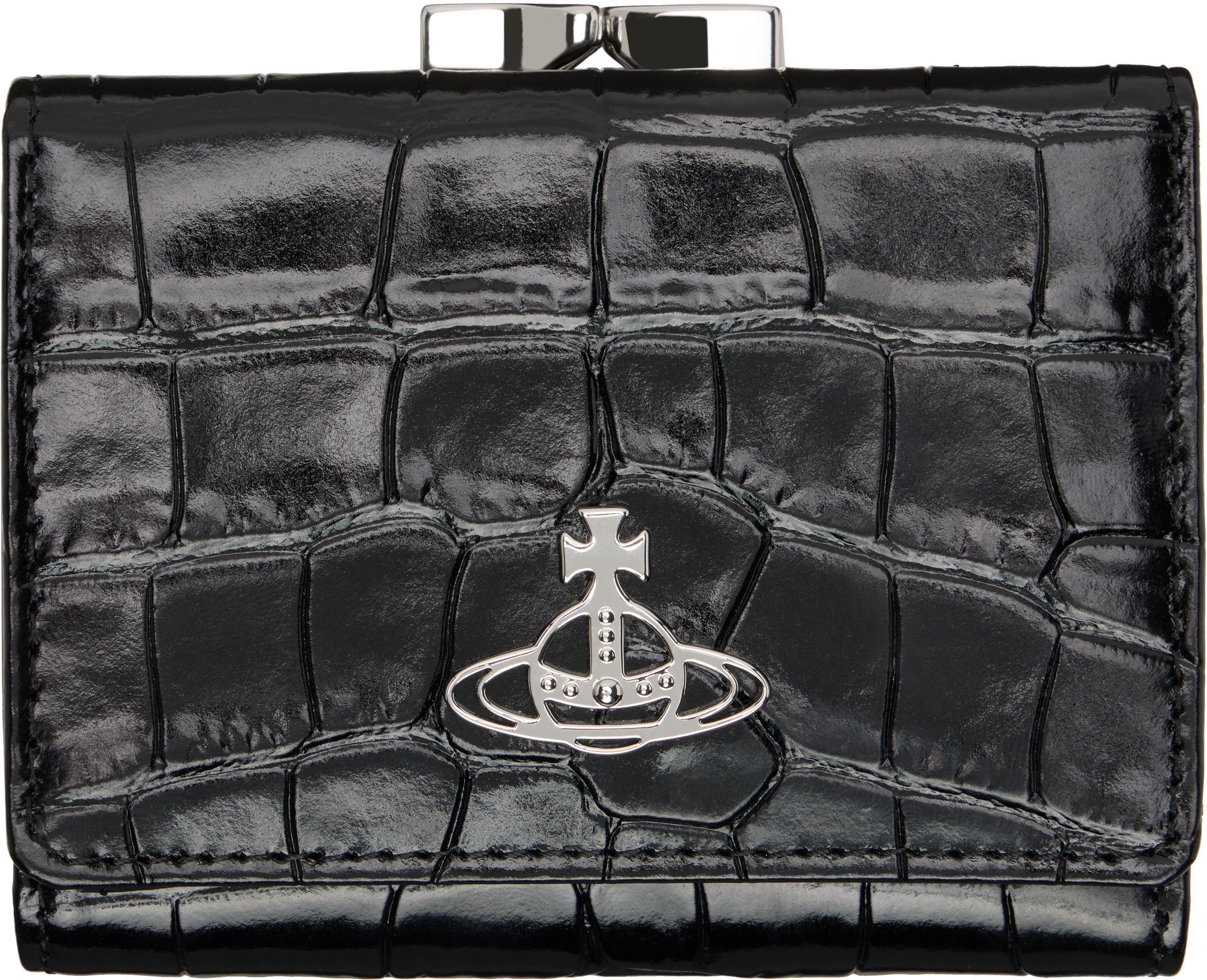 VIVIENNE WESTWOOD Black Small Frame Wallet In Aw24-n401 Product Image