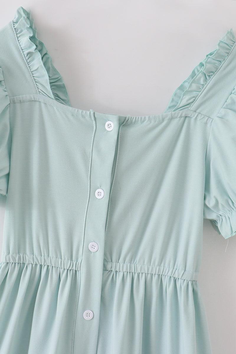 Blue tiered ruffle mom dress Product Image