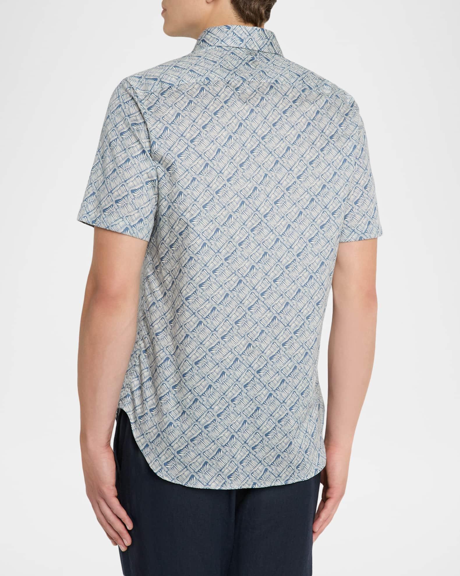 Men's Printed Cotton Short-Sleeve Shirt Product Image