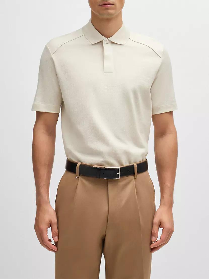 Mercerized-Cotton Polo Shirt with Ripstop Structure Product Image