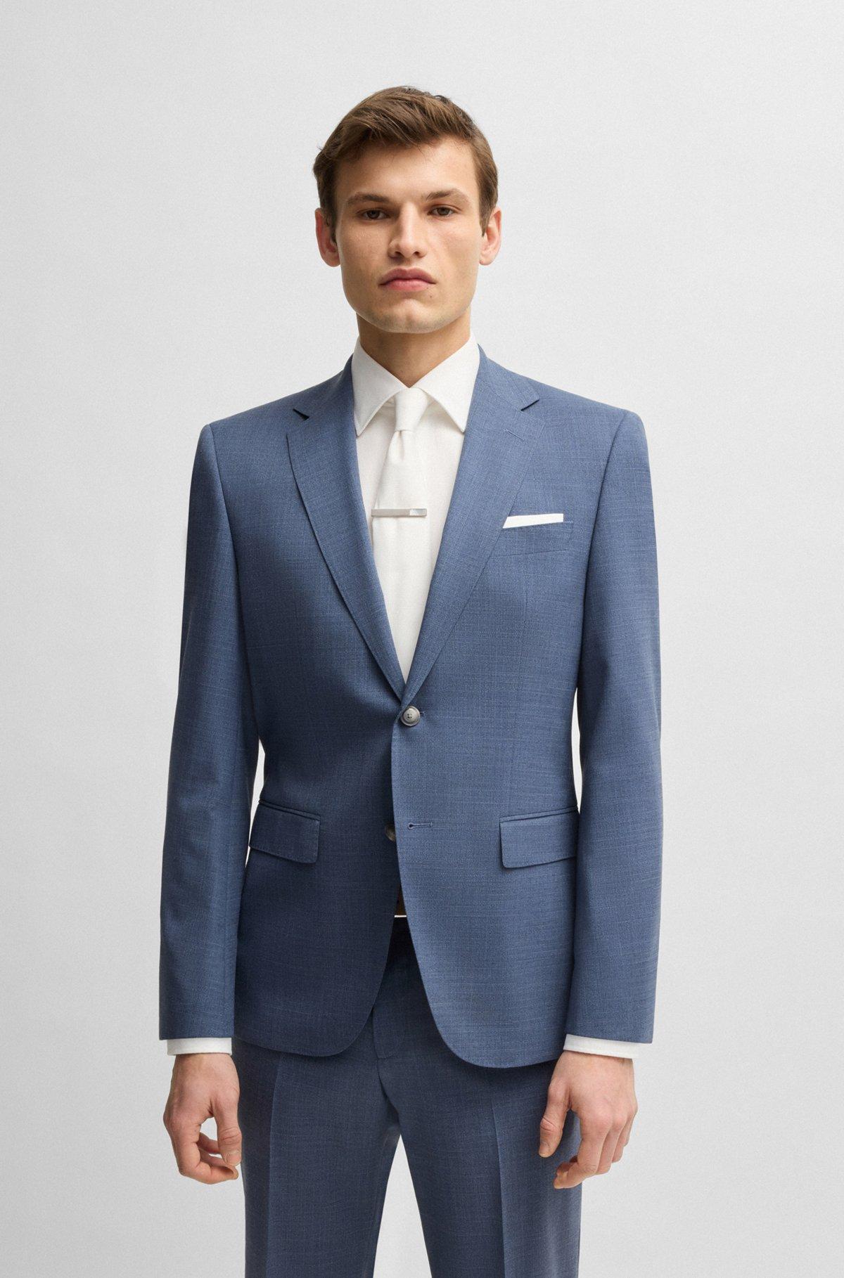 Regular-fit suit in patterned stretch cloth Product Image