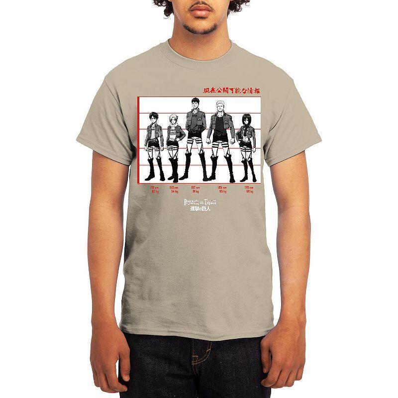 Men's Attack on Titan Black & White Lineup Tee, Boy's, Size: XL, Grey Product Image