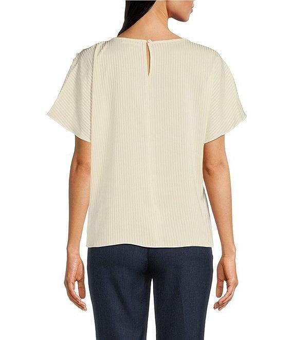 Calvin Klein Crew Neck Button Flutter Sleeve Blouse Product Image