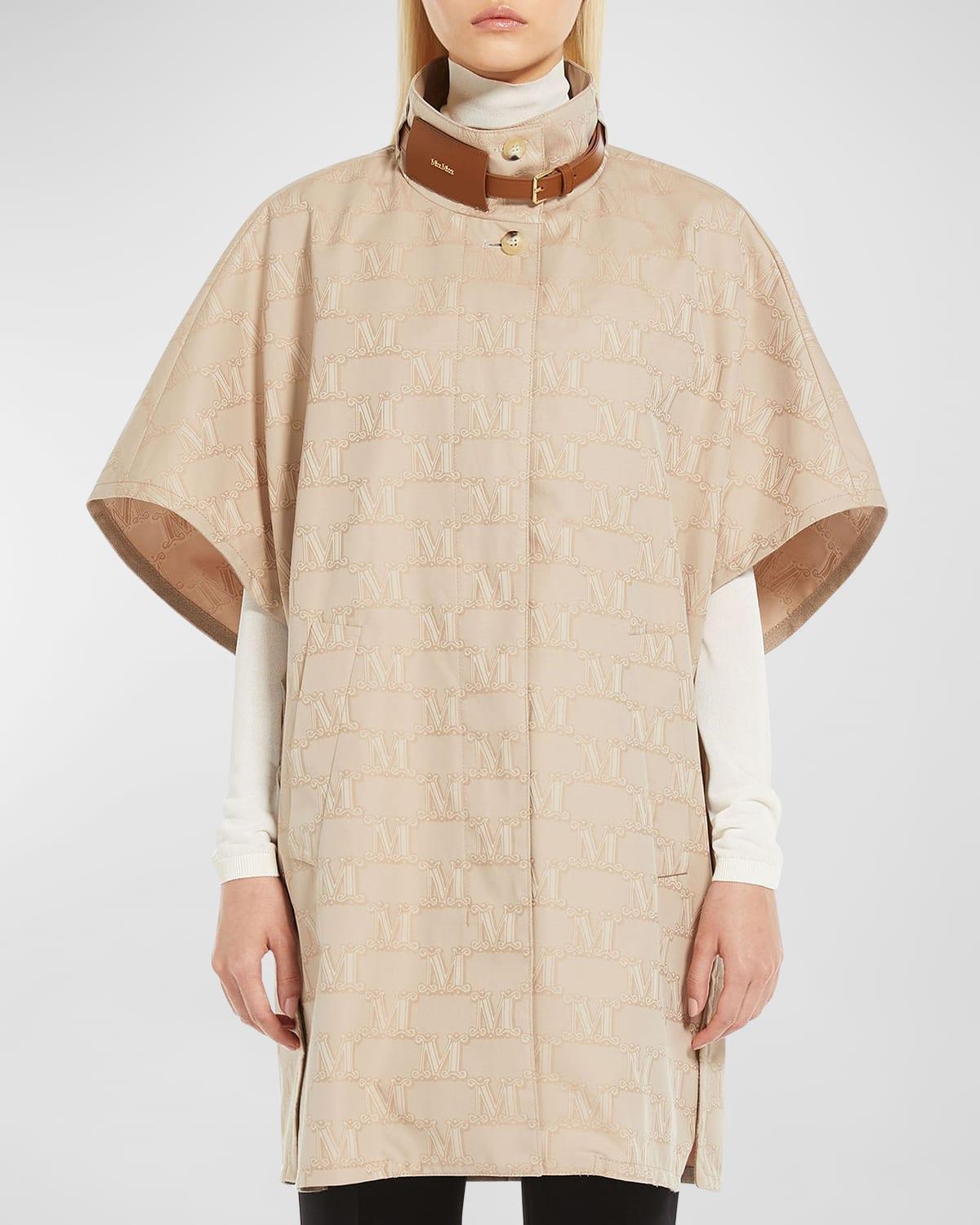 MAX MARA Kiss Monogram Cape With A Belted Collar In Neutrals Product Image