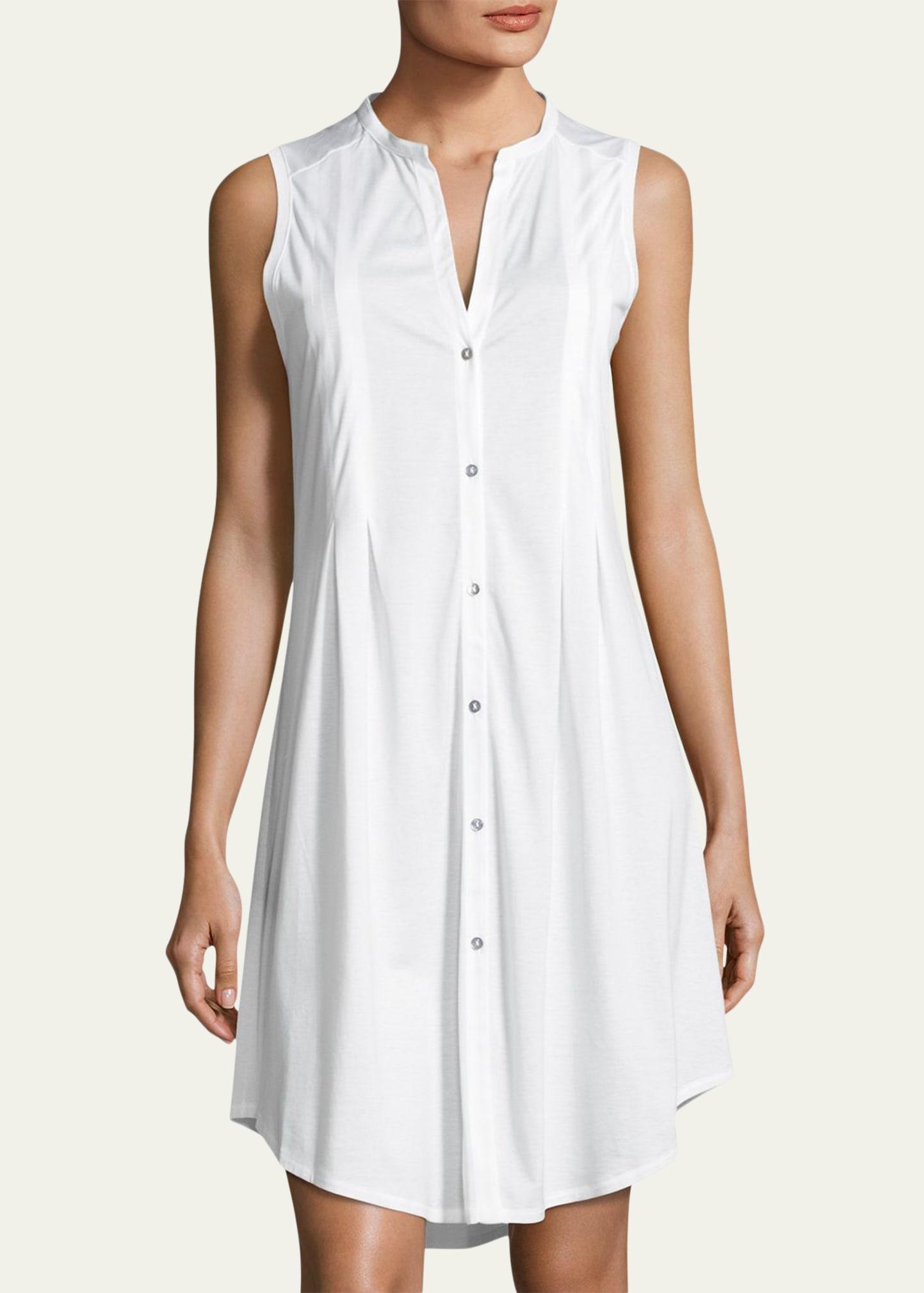 Cotton Deluxe Sleeveless Shirtwaist Nightgown Product Image