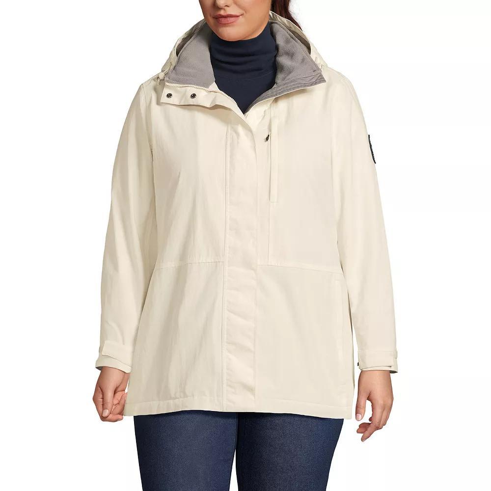 Plus Size Lands' End Squall Waterproof Insulated Winter Jacket, Women's, Size: 2XL, Ivory Pearl Product Image