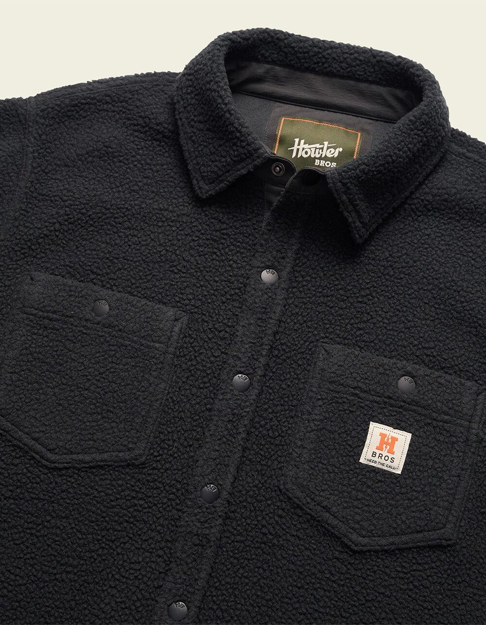 HOWLER BROTHERS Allegheny Mens Fleece Overshirt - ANTIQUE BLACK Product Image