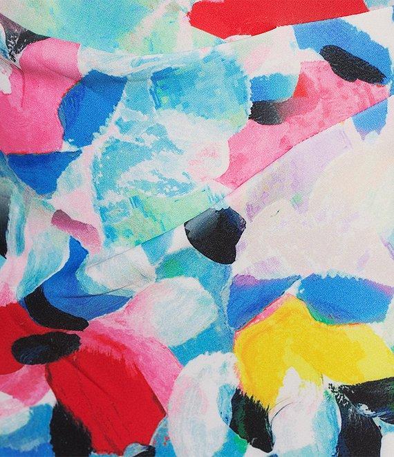 KARL LAGERFELD PARIS Scuba Floral Print Crew Neck Short Sleeve Sheath Dress Product Image