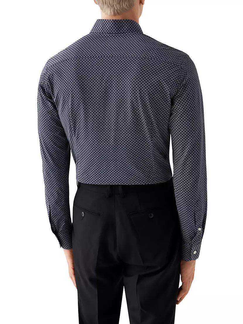 Slim-Fit Micro Print Four-Way Stretch Shirt Product Image