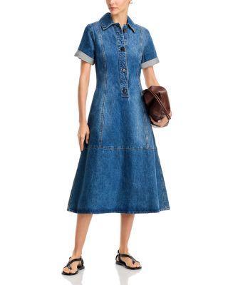 Button Front Denim Dress Product Image