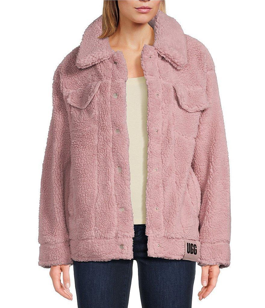 UGG® Frankie Oversized Sherpa Trucker Point Collar Long Sleeve Cozy Jacket Product Image