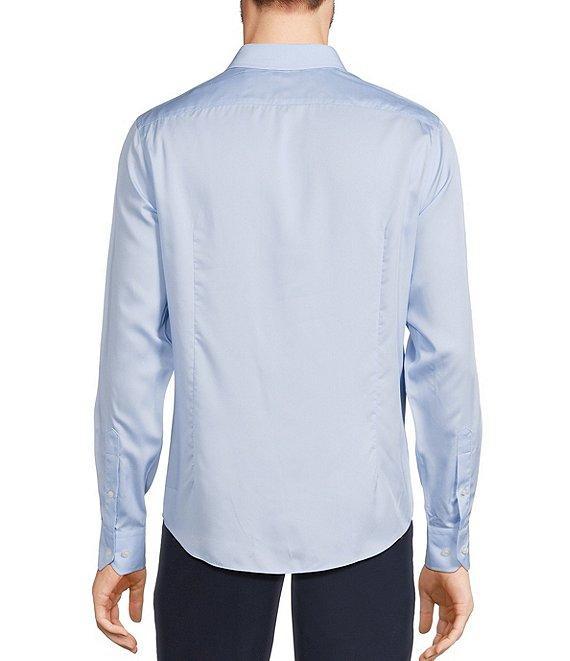 Murano Wardrobe Essentials Slim Fit Solid Sateen Long Sleeve Woven Shirt Product Image