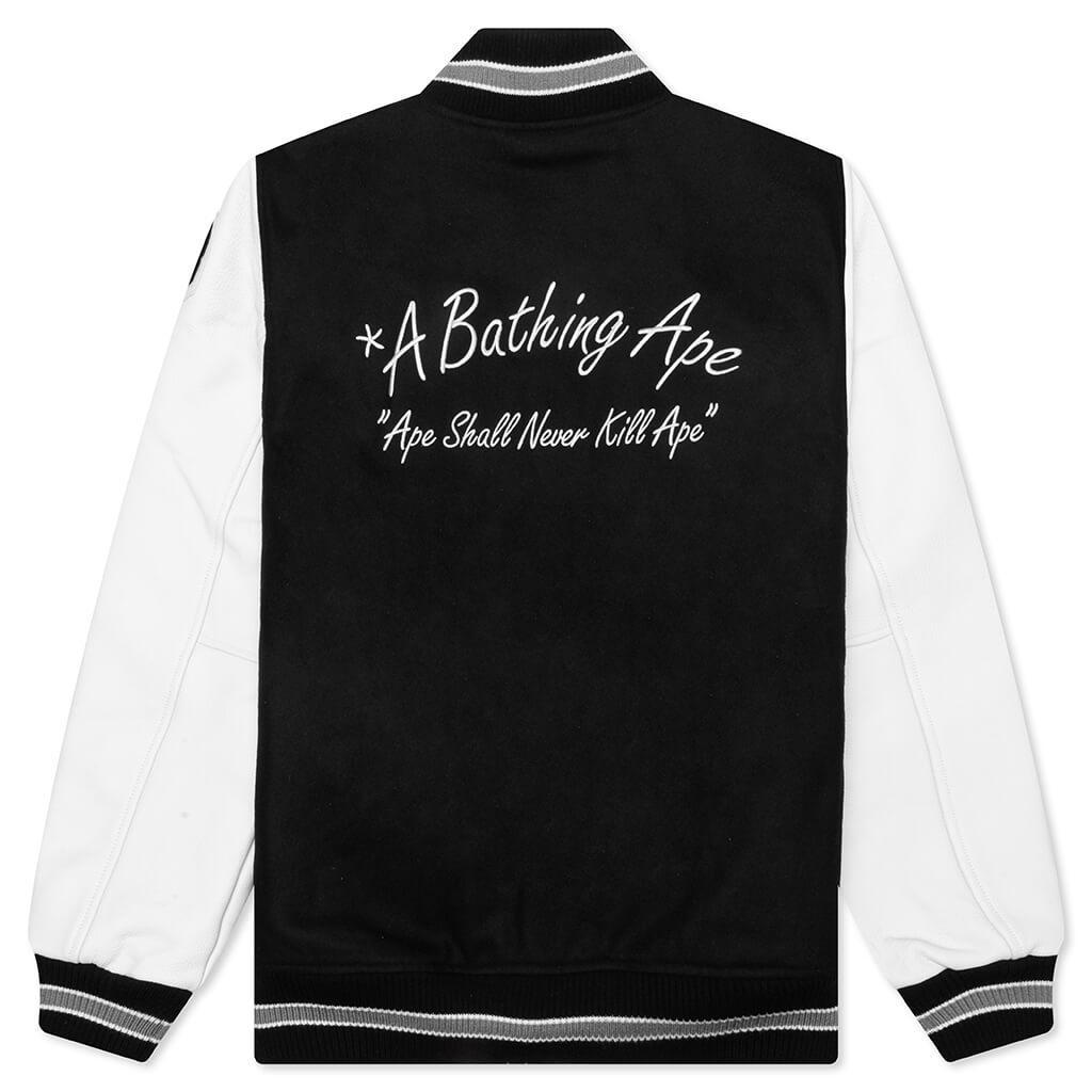 Embroidery Varsity Jacket - Black Male Product Image