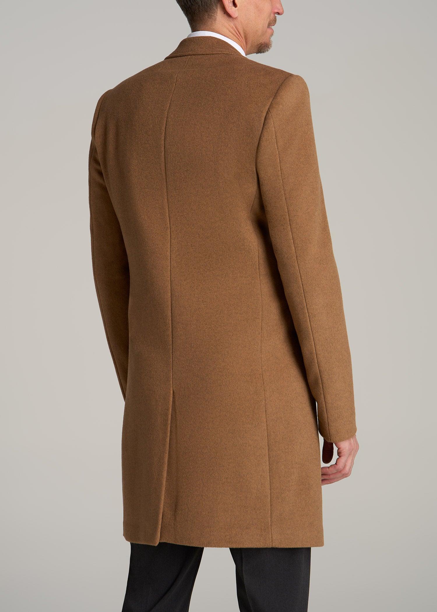 Wool Coat for Tall Men in Camel Product Image