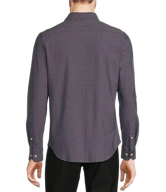 Murano Collezione Slim Fit Small Diamond Pattern Long Sleeve Woven Shirt Product Image