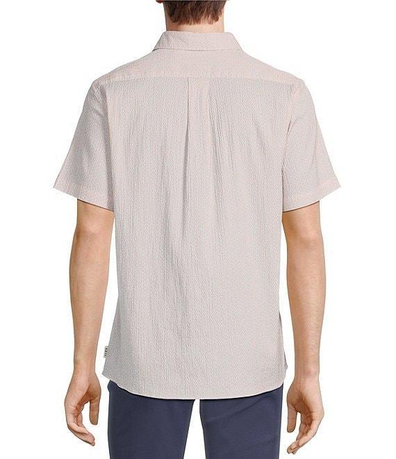 Rowm Short Sleeve Seersucker Geo Print Shirt Product Image