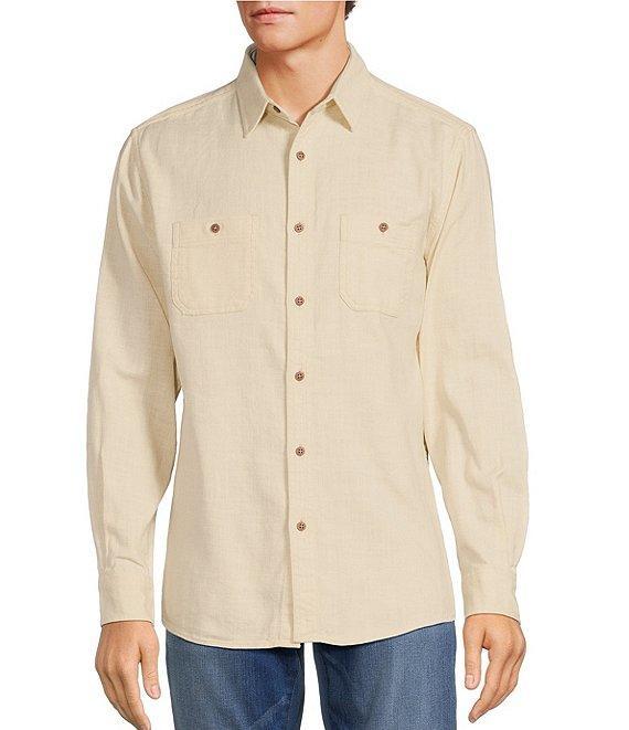 Rowm Long Sleeve Solid Slub Button Front Woven Shirt Product Image