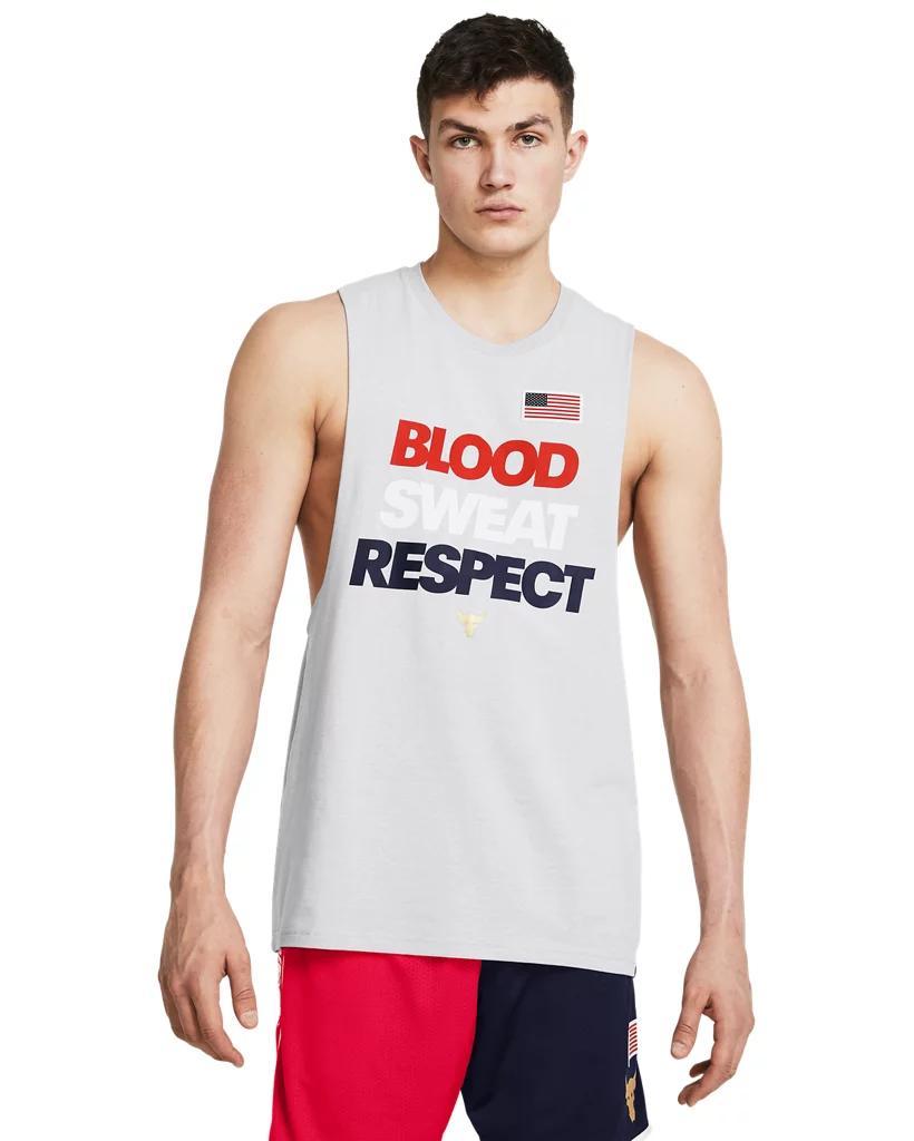 Men's Project Rock Red, White & Blue Graphic Sleeveless Product Image