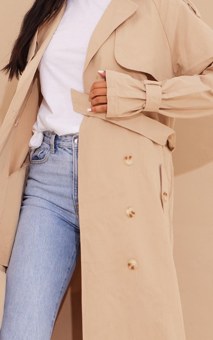 Tall Stone Panel Detail Belted Trench Coat Product Image