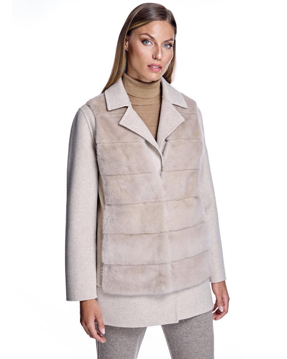 Maximilian Wool Jacket with Mink Vest Product Image