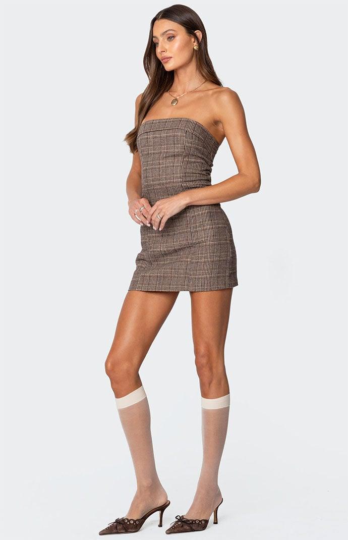 Edikted Women's Boss Mode Plaid Mini Dress Product Image