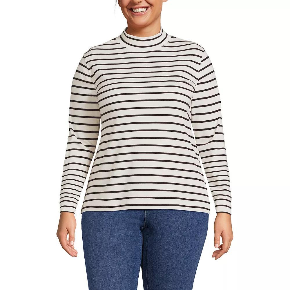 Plus Size Lands End Relaxed Mockneck Top, Womens Product Image