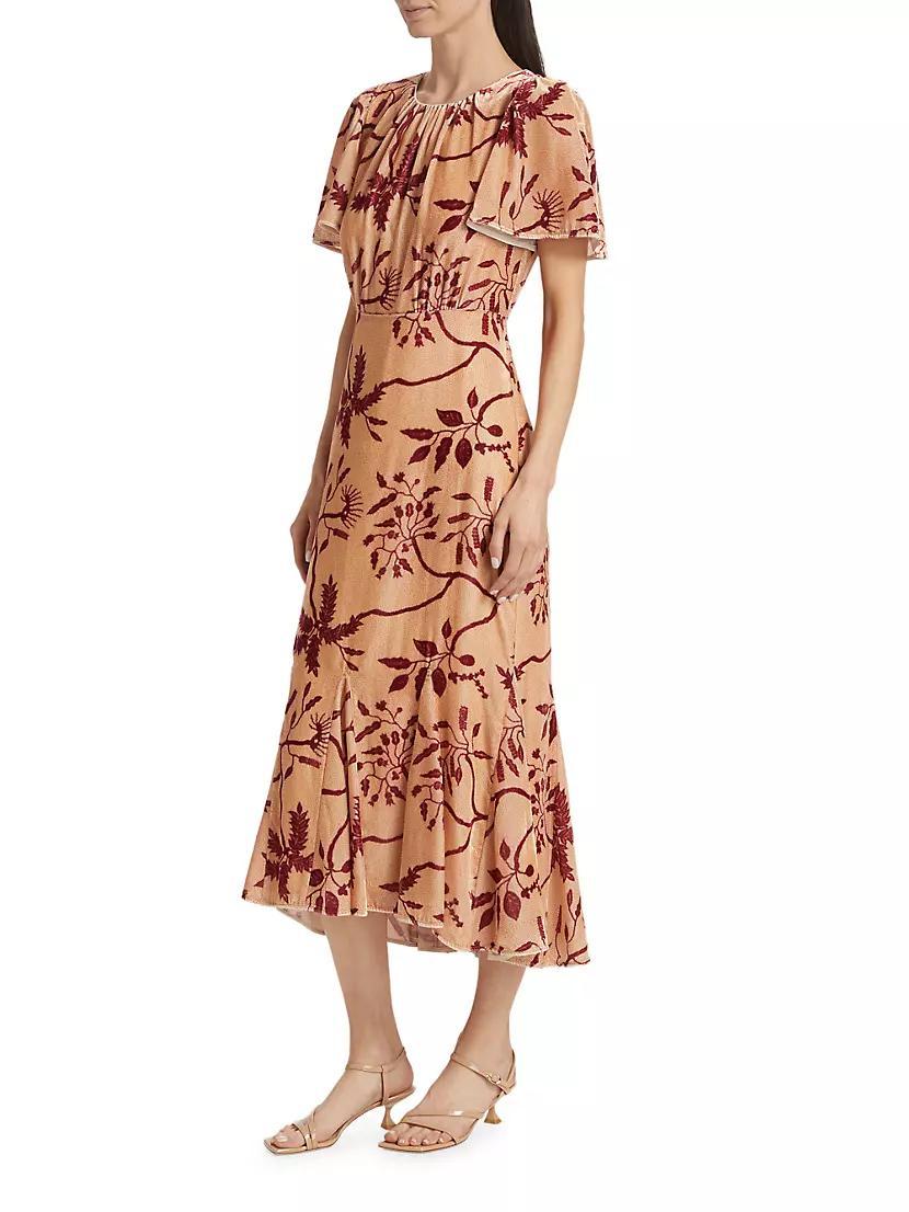 Cream Enchanted Vine Grande Arabella Floral Midi-Dress Product Image