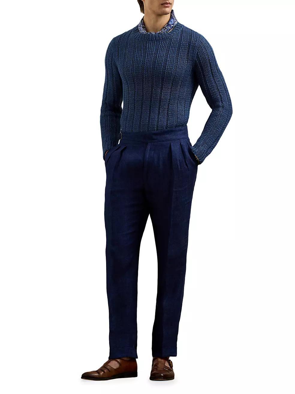 Silk-Linen Rib-Knit Sweater Product Image