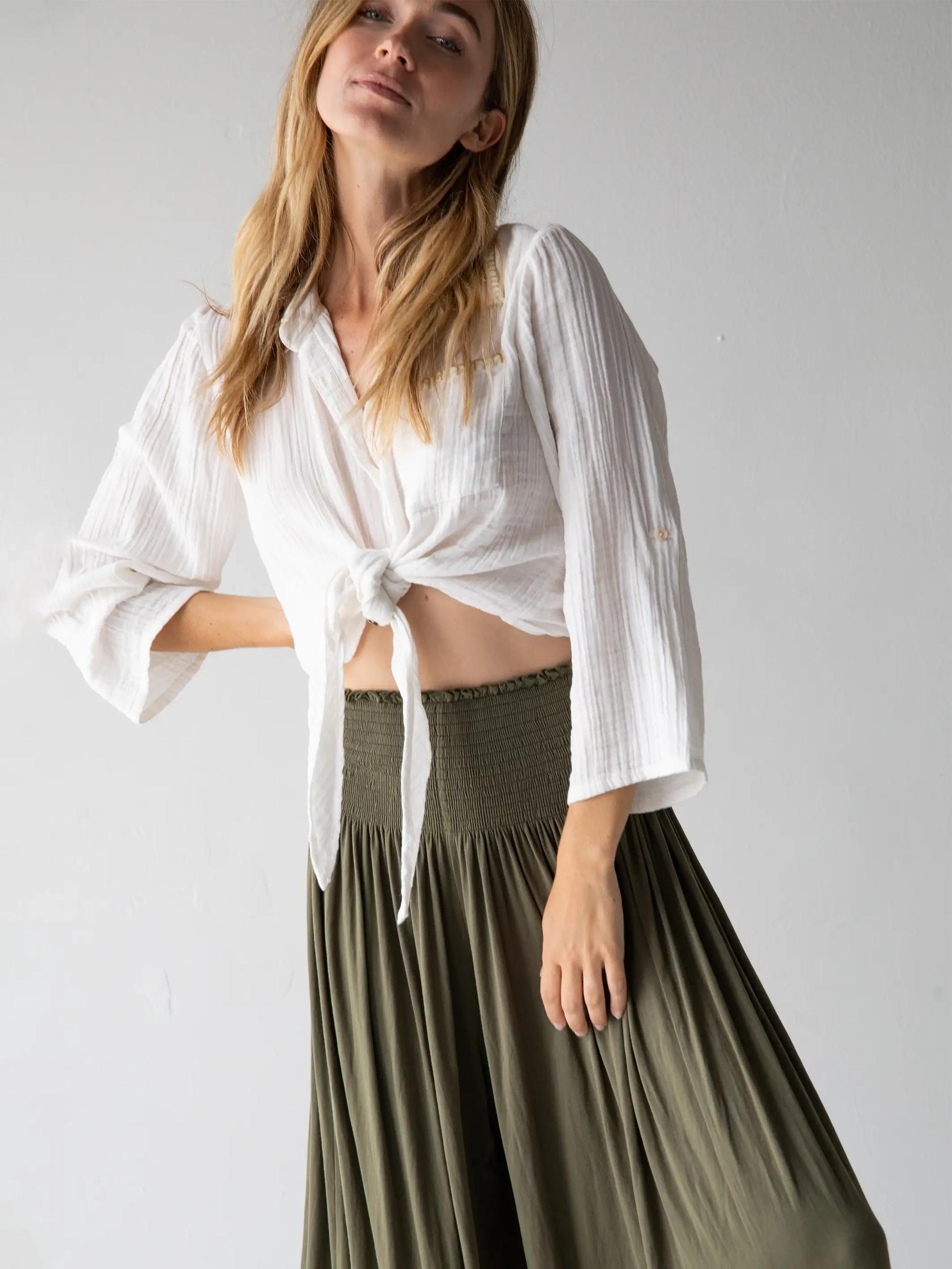 Make A Move "ButterSoft" Knit Palazzo Pant - Olive Product Image