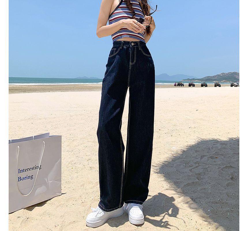 High Waist Wide Leg Jeans (Various Designs) Product Image