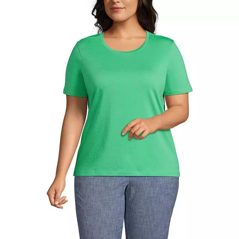 Plus Size Lands End Relaxed Supima Cotton Crewneck Tee, Womens Product Image