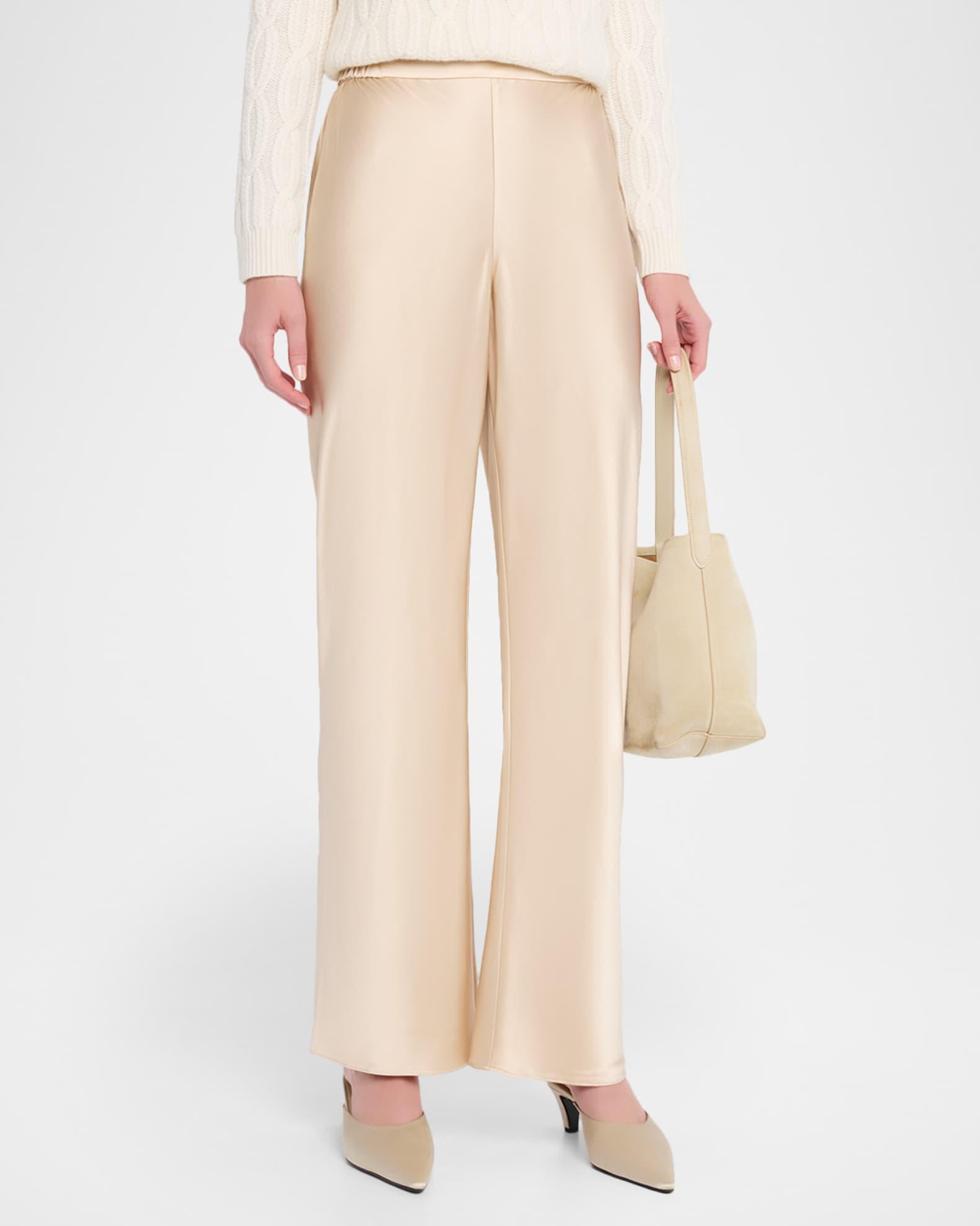 Straight-Leg Silk Pants Product Image