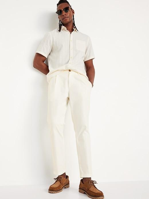 Loose Taper Built-In Flex Pleated Ankle Chino Product Image