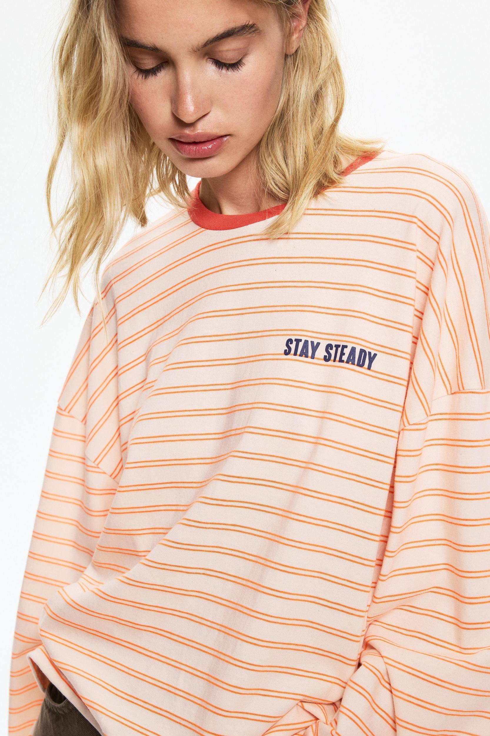 Long-sleeve striped T-shirt Product Image