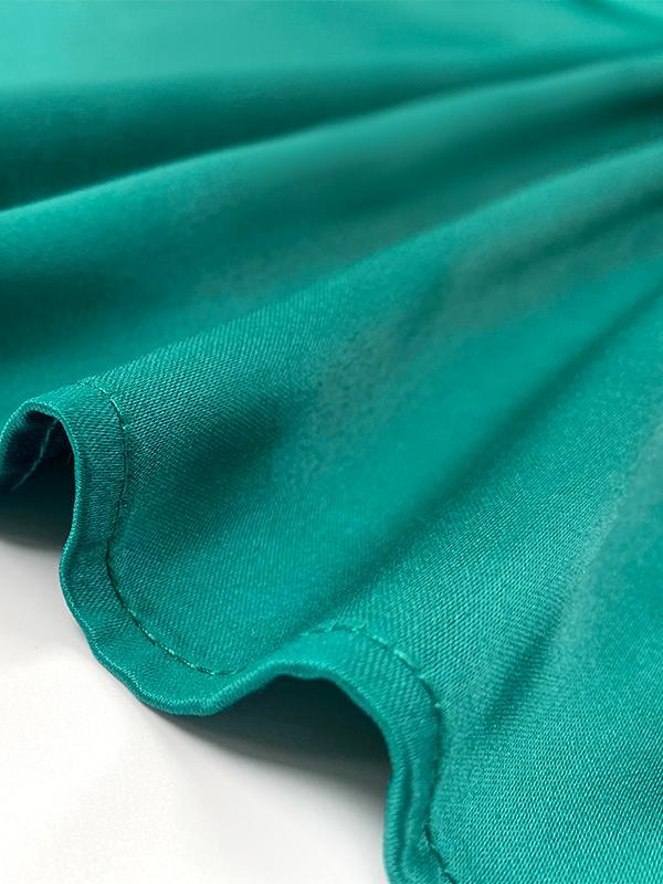 Loose Short Sleeves Pleated Solid Color Maxi Dresses Product Image