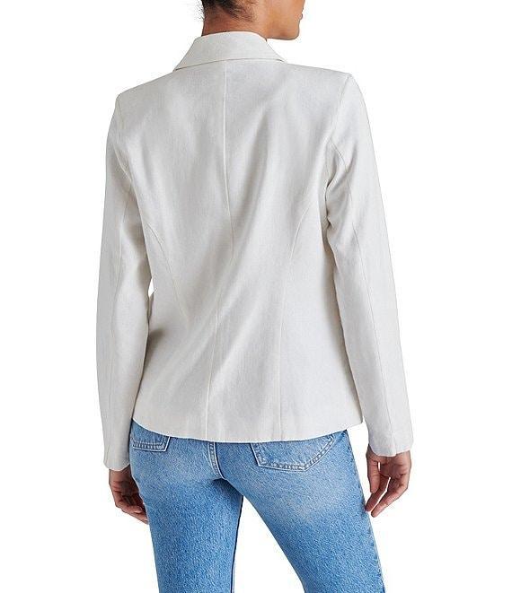 Steve Madden Payton Front Notch Neck Long Sleeve Linen Blazer Product Image