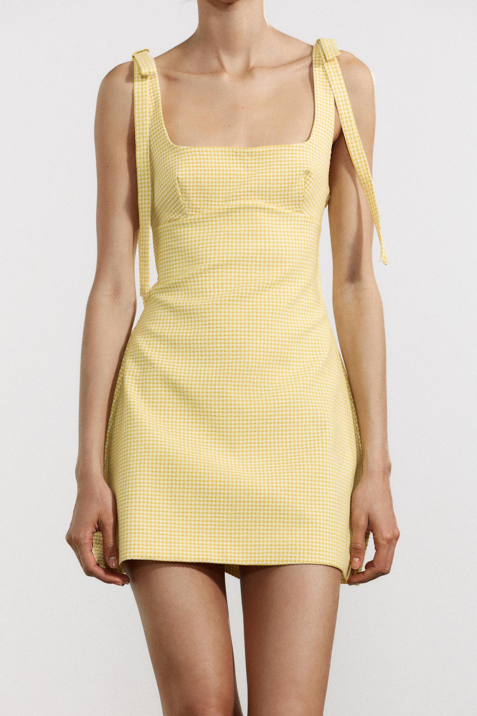 GINGHAM BOW DRESS Product Image