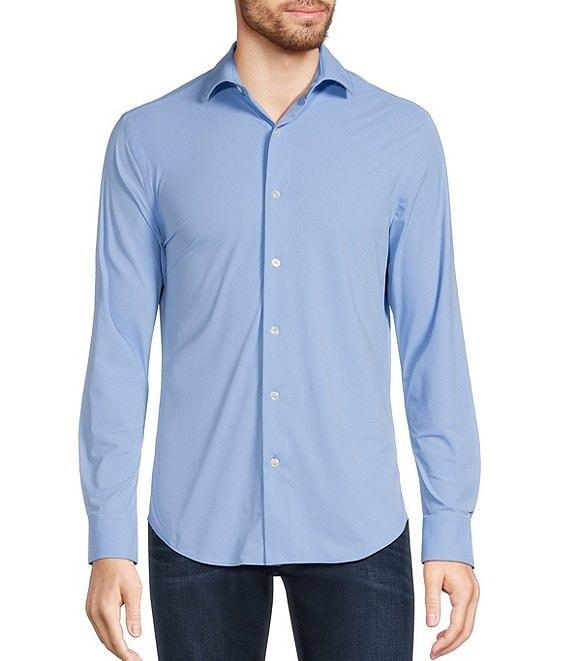 Murano Collezione Canclini Slim-Fit Solid Long-Sleeve Techno Woven Shirt Product Image