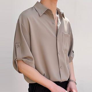 Short-Sleeve Pocket Detail Shirt Product Image