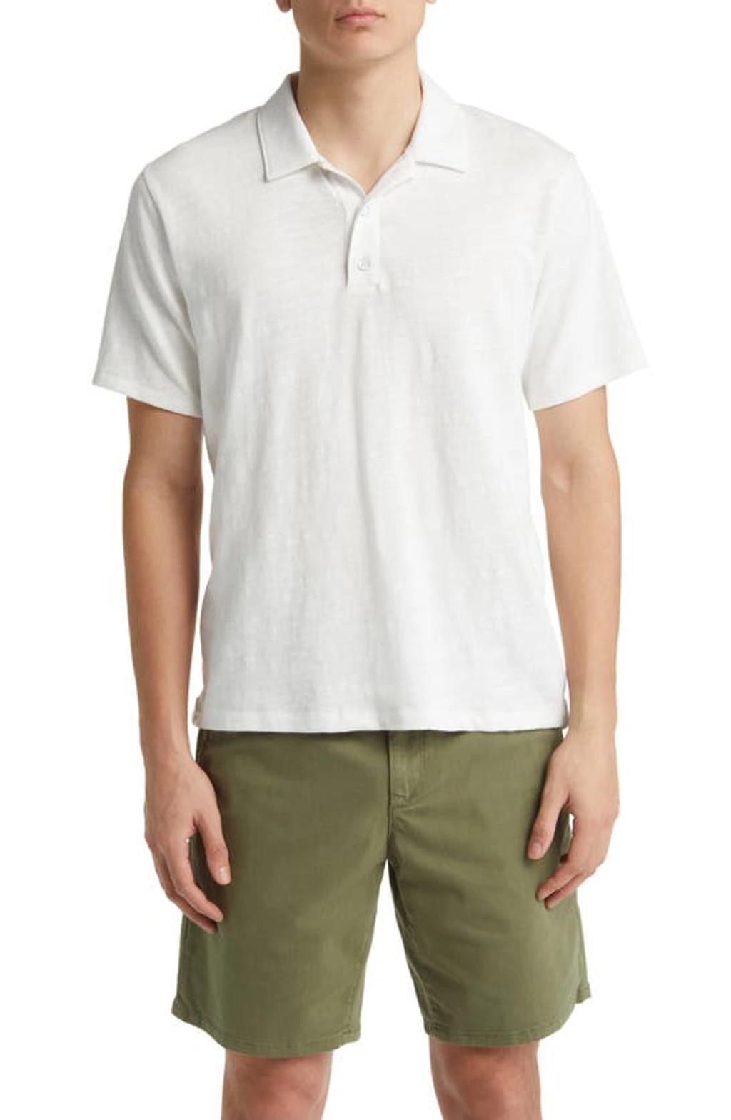 RAG & BONE Classic Flame Slub Cotton Polo Shirt In Black Product Image